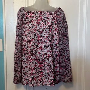 Apt 9 Fuschia Floral Multi Color Top XXL